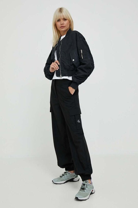 Bomber bunda Calvin Klein Jeans J20J221378 černá AW23