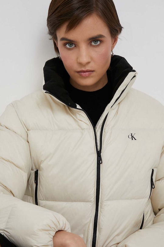 Páperová bunda Calvin Klein Jeans J20J221649 béžová