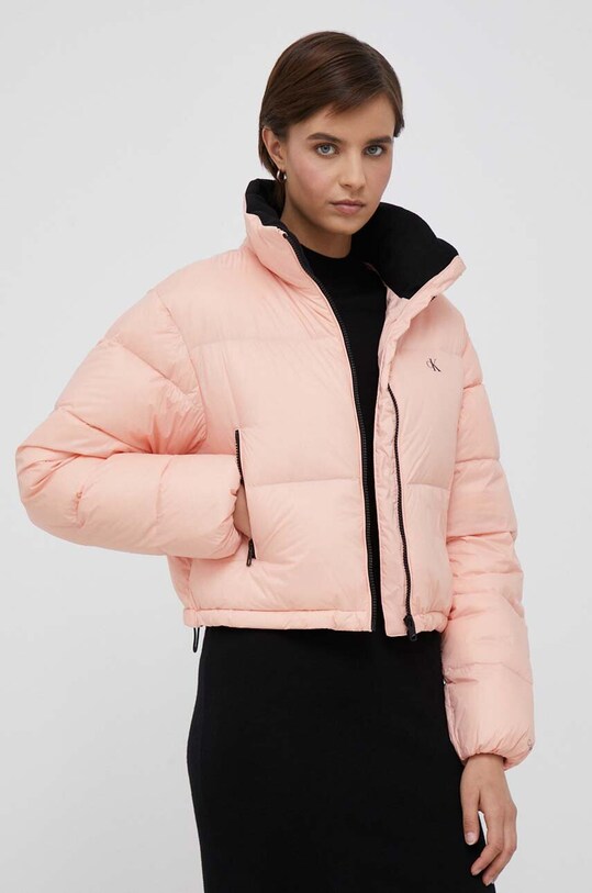 Calvin Klein Jeans geaca de puf cu captuseala portocaliu J20J221649