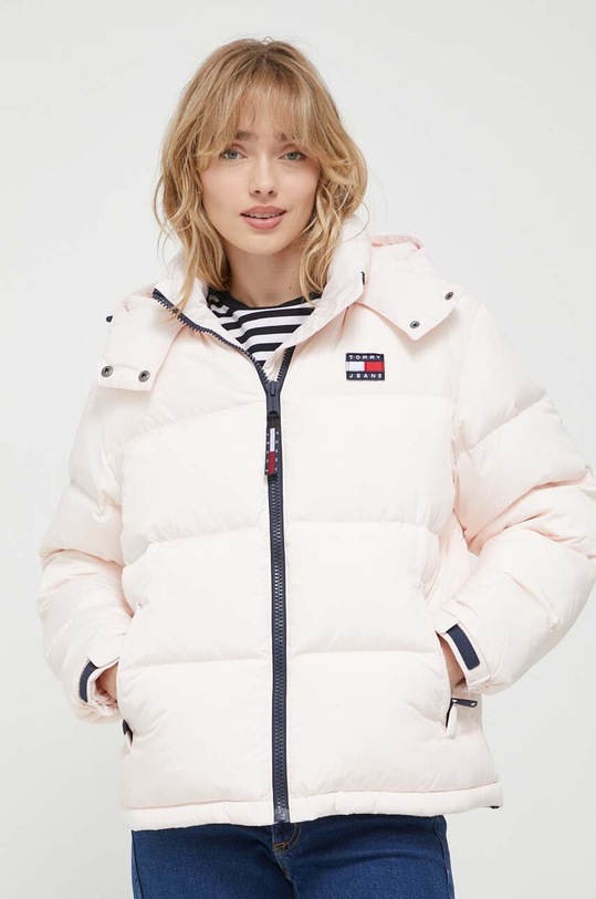 Tommy Jeans geacă de puf cu captuseala roz DW0DW14661