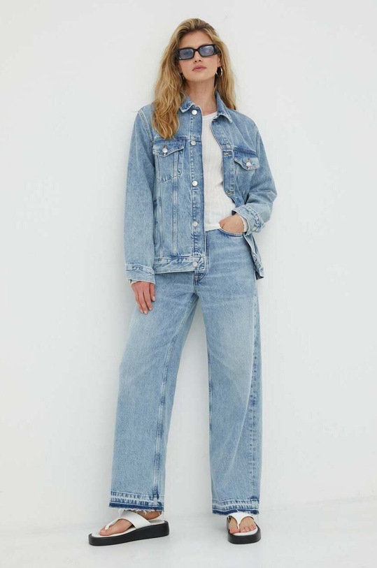 Samsoe Samsoe kurtka jeansowa F23200038 niebieski AW23