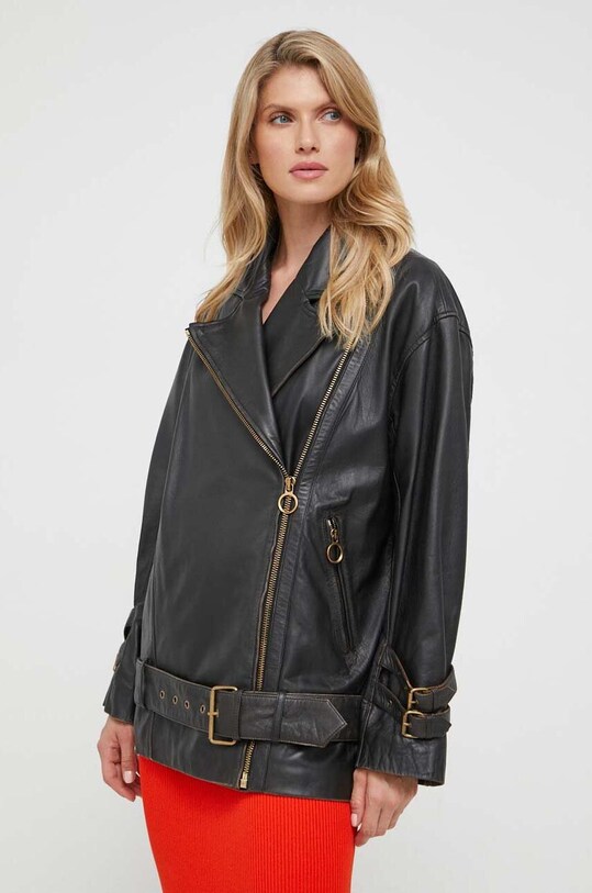 Δερμάτινο μπουφάν Pinko oversize καφέ 102179.A132