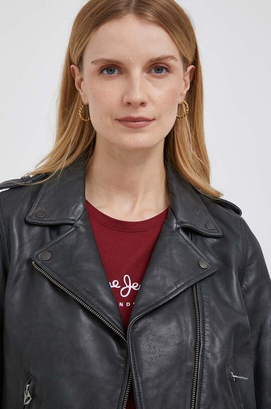 Pepe Jeans ramoneska skórzana czarny PL402238.999