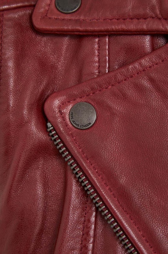 Pepe Jeans vesta din piele PL402240.299 burgundia