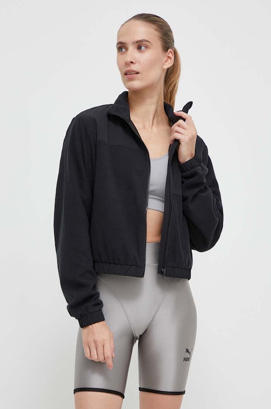 Sportska dukserica Roxy Waves Of Warmth bez uzorka crna ERJPF03141