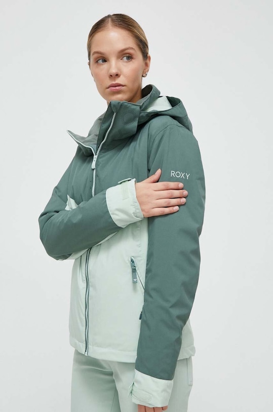Μπουφάν Roxy Free Jet Block χειμερινά σπόρ πράσινο ERJTJ03430