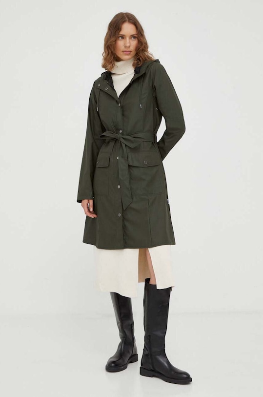 Nepremokavá bunda Rains 18130 Jackets nezateplené zelená 18130.03