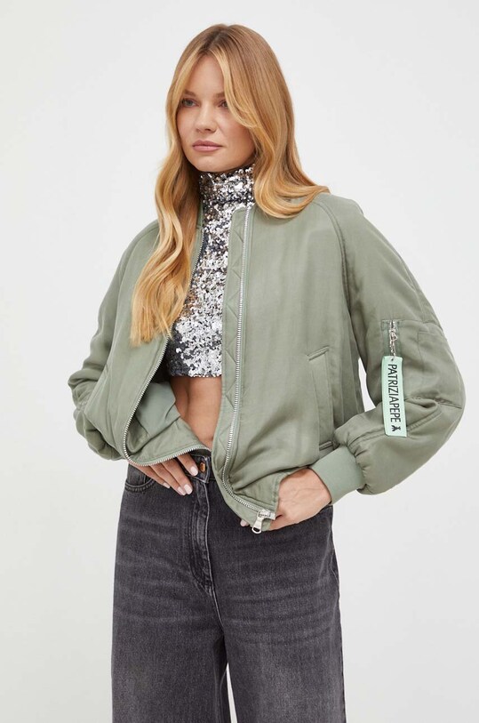 Patrizia Pepe kurtka bomber bez kaptura zielony 8O0086.A273