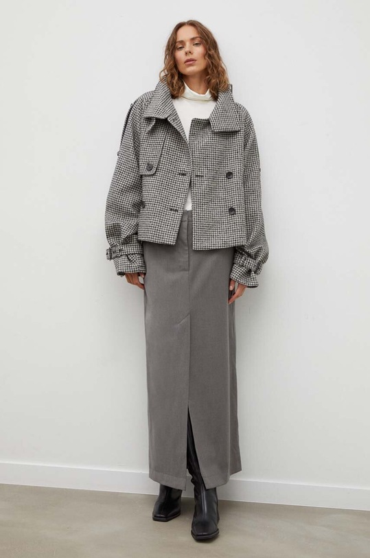 Bunda s prímesou vlny Gestuz bez kapucne béžová 10908182