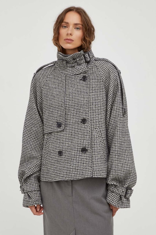 Bunda s prímesou vlny Gestuz 10908182 béžová SS24