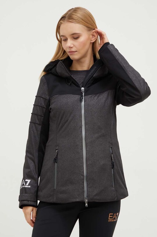 Гірськолижна куртка EA7 Emporio Armani з утепленням чорний 6RTG15.TNDCZ