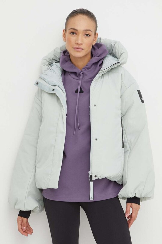 Μπουφάν με επένδυση από πούπουλα adidas πράσινο IK3122