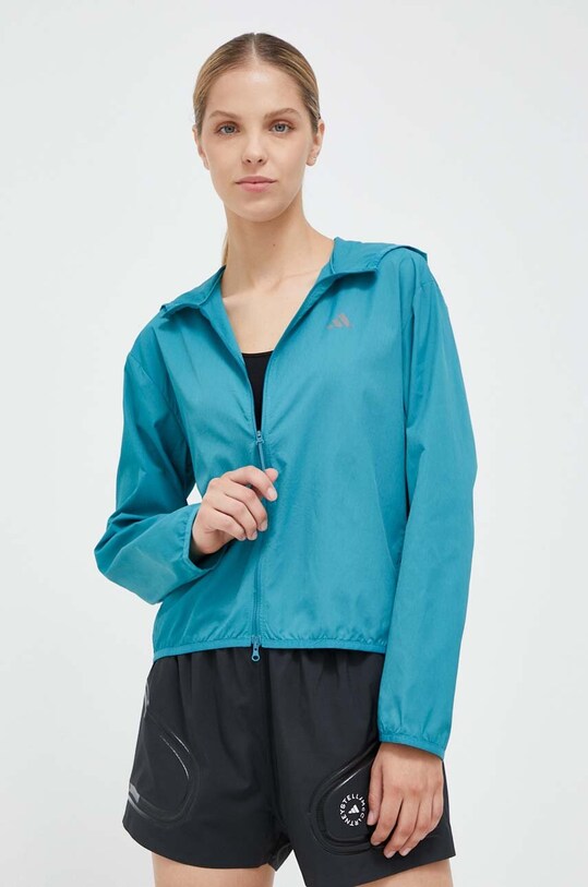 Бігова куртка adidas Performance Run It з капюшоном блакитний IL8604