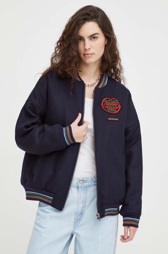 Drykorn kurtka bomber wełniana granatowy 84397.120010