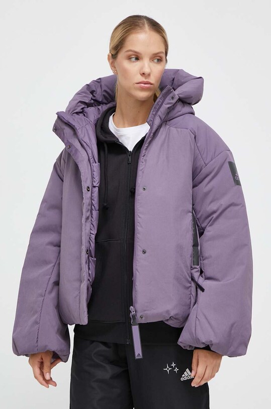Пухова куртка adidas з утепленням фіолетовий HZ5700