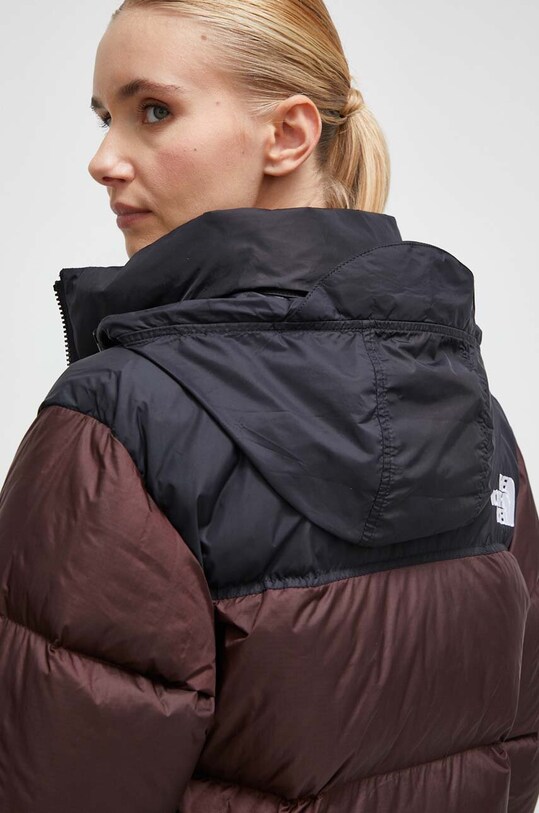 The North Face kurtka puchowa NF0A3XEOLOS1 brązowy