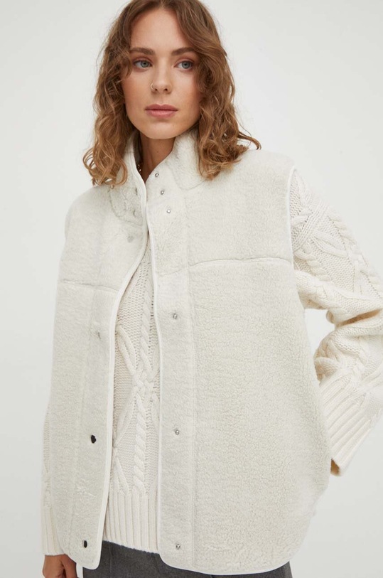 Samsoe Samsoe vest faux fur beige F23300133