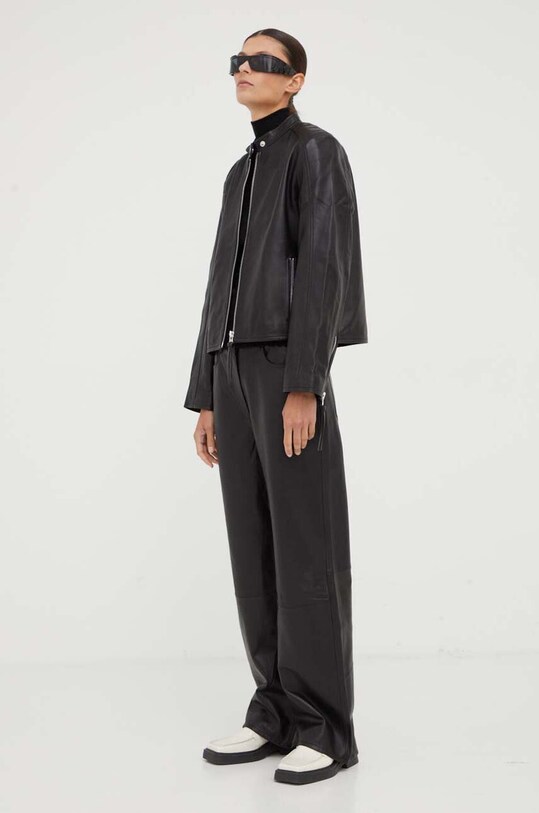 Шкіряна куртка Samsoe Samsoe F23300187 чорний AW23