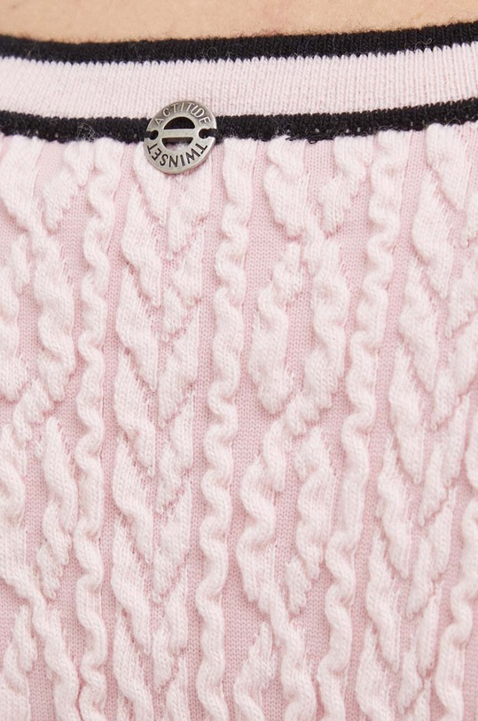 Twinset kardigan z domieszką wełny 232AP3280 różowy