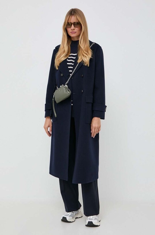 Μάλλινο παλτό Weekend Max Mara 2354960133600 σκούρο μπλε AW23