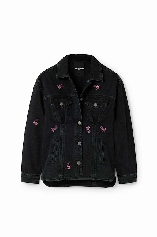 Traper jakna Desigual 23WWED33 WOMAN DENIM TRUCKER JACKET 23WWED33 crna