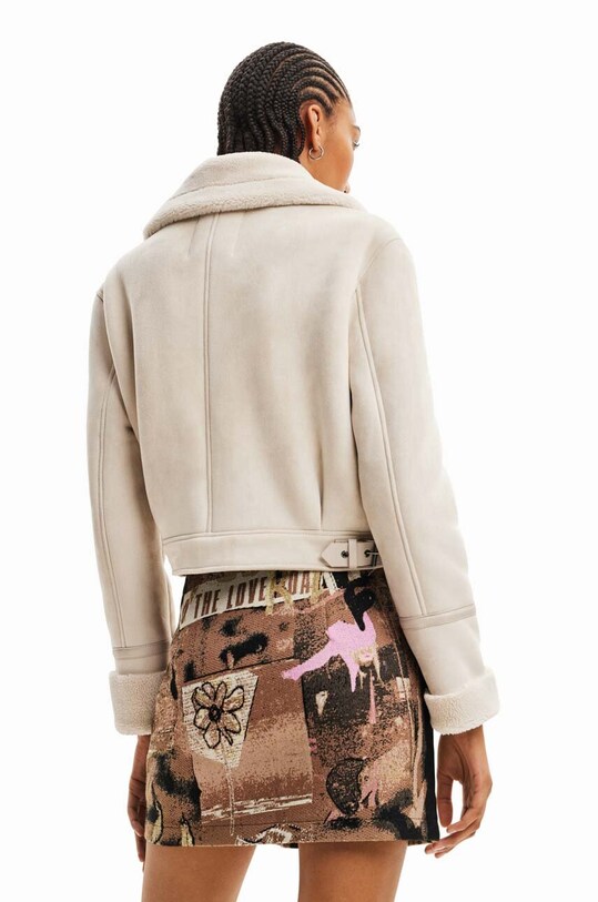 Desigual geaca 23WWEW05 WOMAN WOVEN PU COAT 23WWEW05 bej AW23