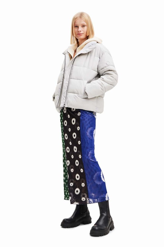 Jakna Desigual 23WWEW56 WOMAN WOVEN PADDED SHORT OVERCO bež 23WWEW56