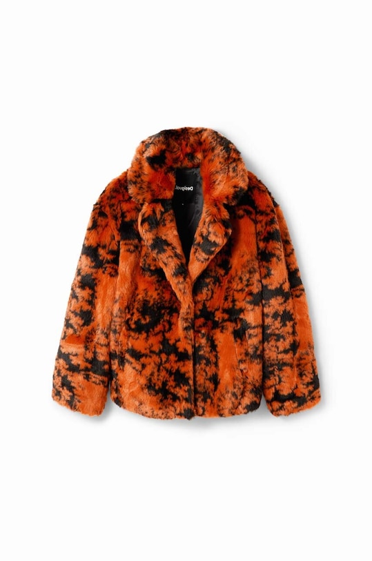 Desigual kurtka 23WWEW69 WOMAN WOVEN FAKE FUR 23WWEW69 pomarańczowy