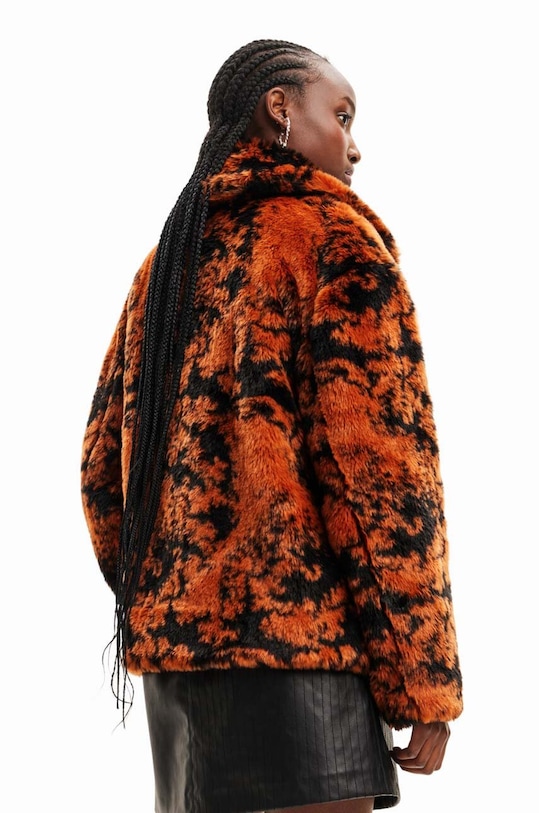 Desigual kurtka 23WWEW69 WOMAN WOVEN FAKE FUR 23WWEW69 pomarańczowy AW23