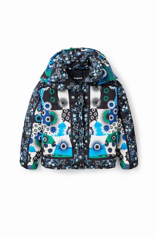 Bunda Desigual 23WWEW93 WOMAN WOVEN PADDED SHORT OVERCO 23WWEW93 námořnická modř