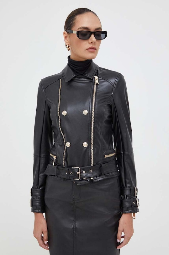 Δερμάτινο μπουφάν Guess μαύρο W3BL93.K8S30