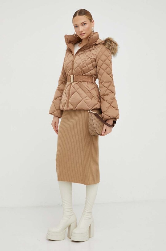 Μπουφάν με επένδυση από πούπουλα Guess W3BL35.WEX52 μπεζ AW23