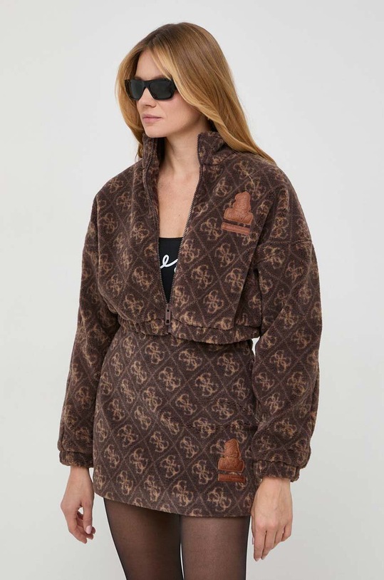 Mikina Guess Guess x Banksy hnedá W3BL87.WFUJ0