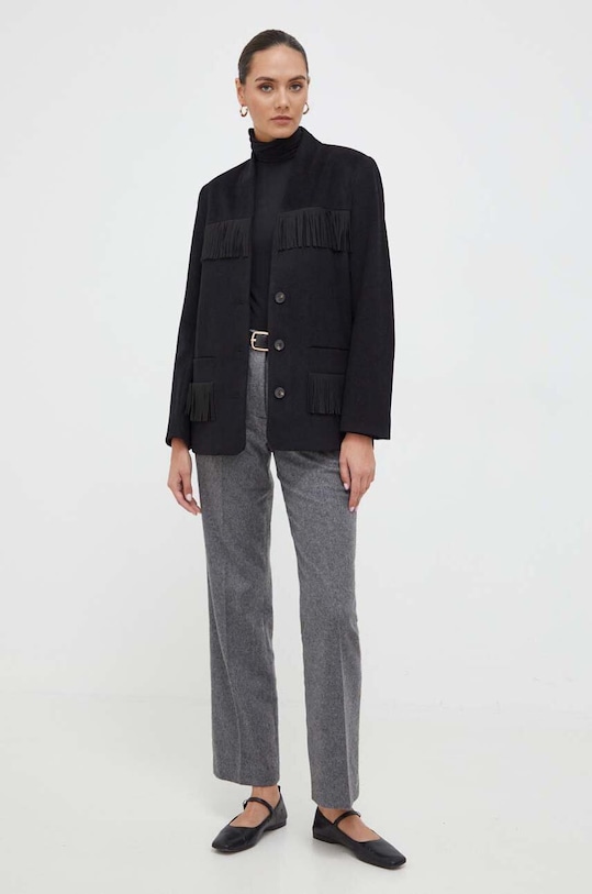 Notes du Nord geaca de lana 13299 negru AW23