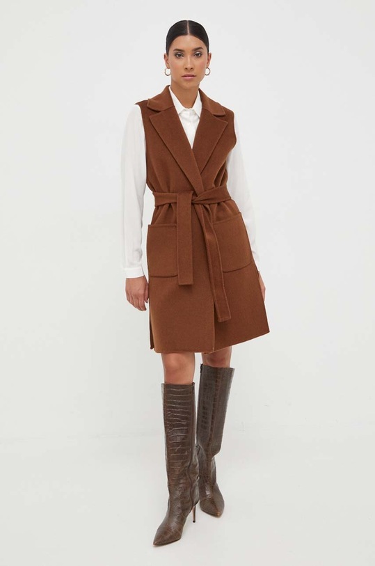 Vlnená vesta Luisa Spagnoli 540242 hnedá AW23