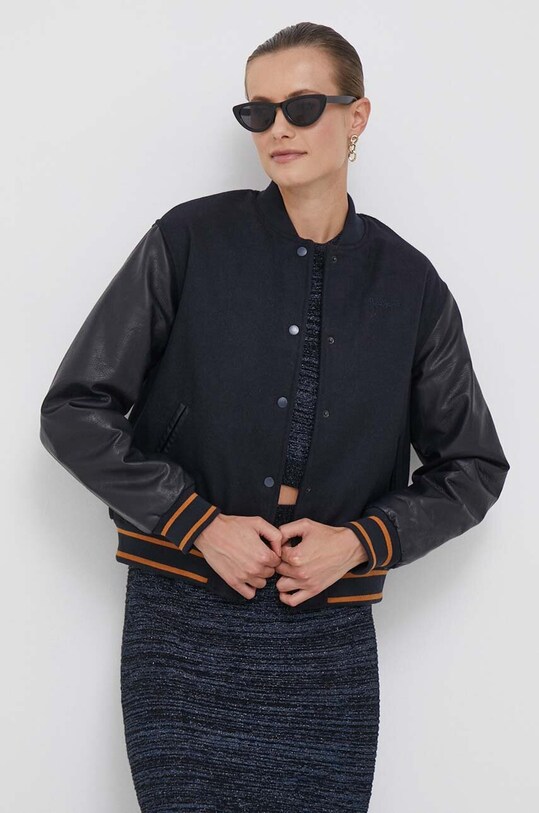 Pepe Jeans kurtka bomber z domieszką wełny NELLA przejściowe granatowy PL402277.594