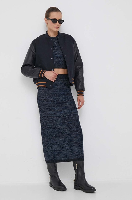 Bunda z vlněné směsi Pepe Jeans NELLA PL402277.594 námořnická modř AW23