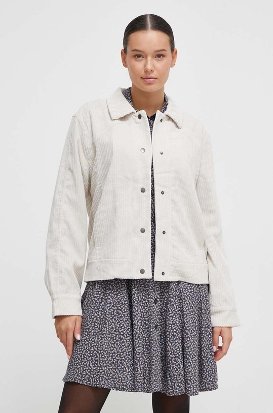 Pepe Jeans geacă cu aspect de cămașă Rish Corduroy cu captuseala bej PL402289.804