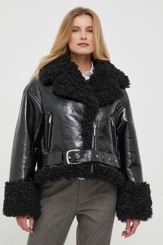 Bunda United Colors of Benetton oversize čierna 2HQHDN04V.100