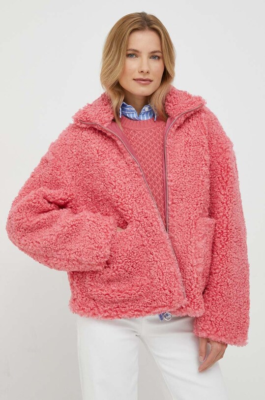 United Colors of Benetton kurtka 2RHSDN033.11F różowy AW23