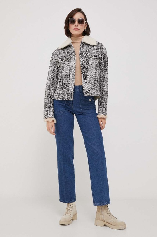 United Colors of Benetton kurtka z domieszką wełny 2I20DN048.901 czarny AW23