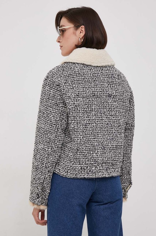 Odzież United Colors of Benetton kurtka z domieszką wełny 2I20DN048.901 czarny