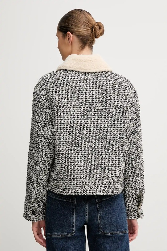 Ρούχα Μπουφάν πουκάμισο με μαλλί United Colors of Benetton 2I20DN048.902 μαύρο