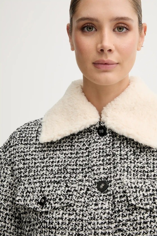 United Colors of Benetton jachetă de lână 2I20DN048.902 negru