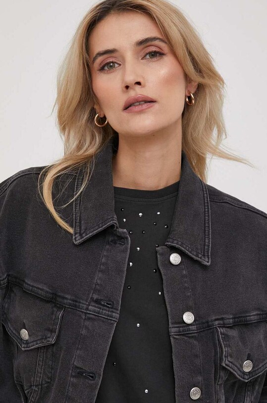 Sisley kurtka jeansowa czarny 29O1LN03N.800