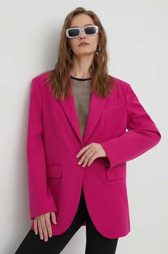 Μπλέιζερ με μίγμα μαλλιού Moschino Jeans 0511.8768 ροζ AW23