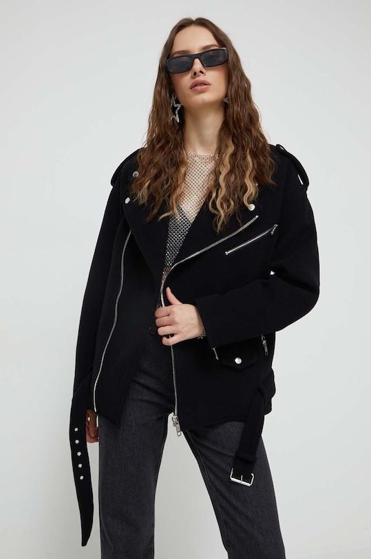 Вовняна куртка Moschino Jeans з підкладкою чорний 0610.8725