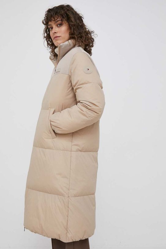 Bunda Tommy Hilfiger zateplené béžová WW0WW39749