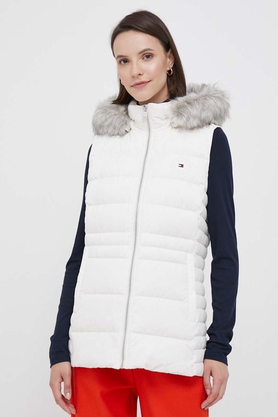 Péřová vesta Tommy Hilfiger s podšívkou béžová WW0WW39744