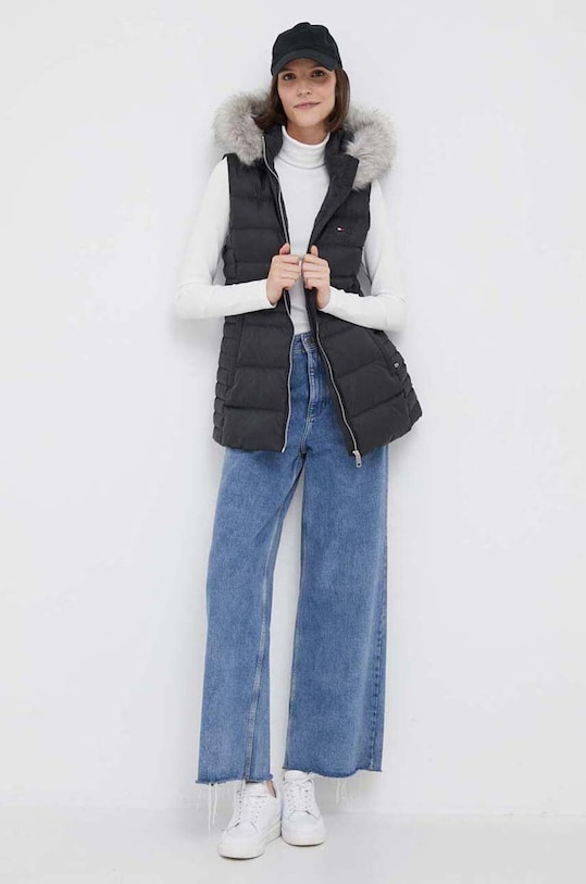 Αμάνικο από πούπουλα Tommy Hilfiger WW0WW39744 μαύρο AW23